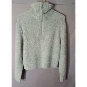 Wilfred free womens medium mock neck alpaca boxy sweater SUPER SOFT light gray